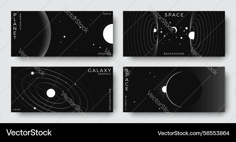 Set of abstract space horizontal backgrounds Set of abstract space horizontal backgrounds vector image