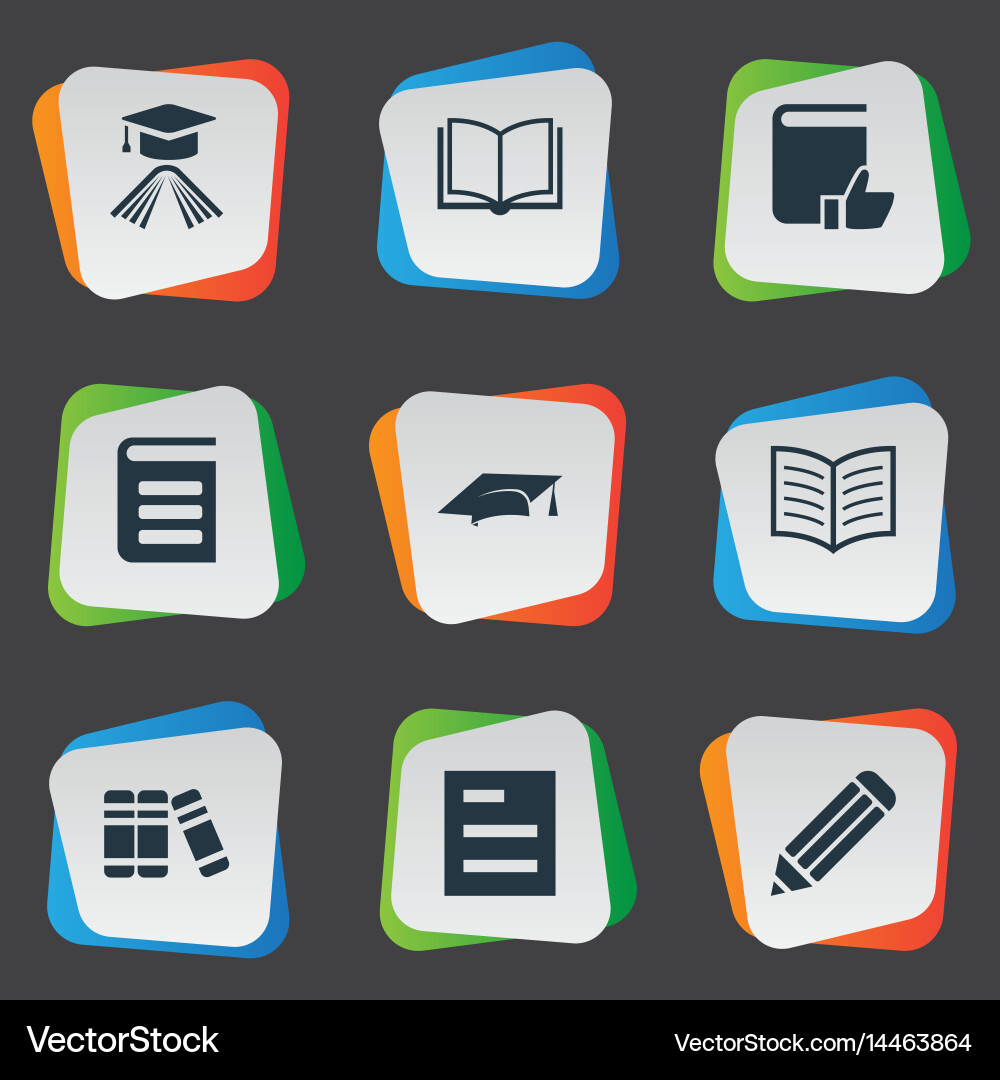 Set of simple reading icons vector image