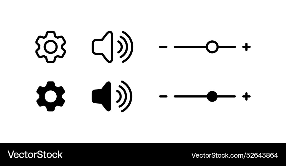 Sound control icons mobile scalable graphics Sound control icons mobile scalable graphics vector image
