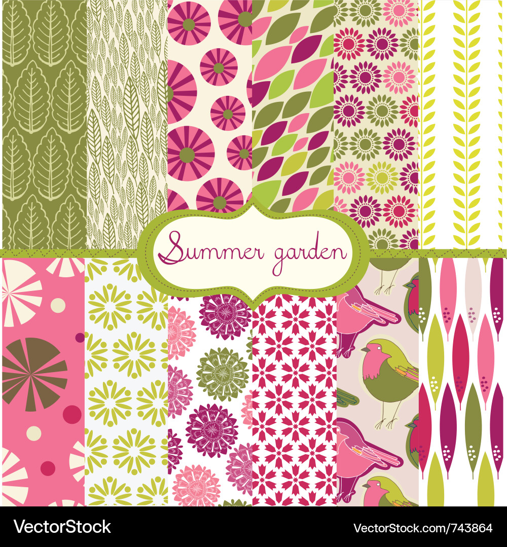 Vintage Summer Patterns vector image