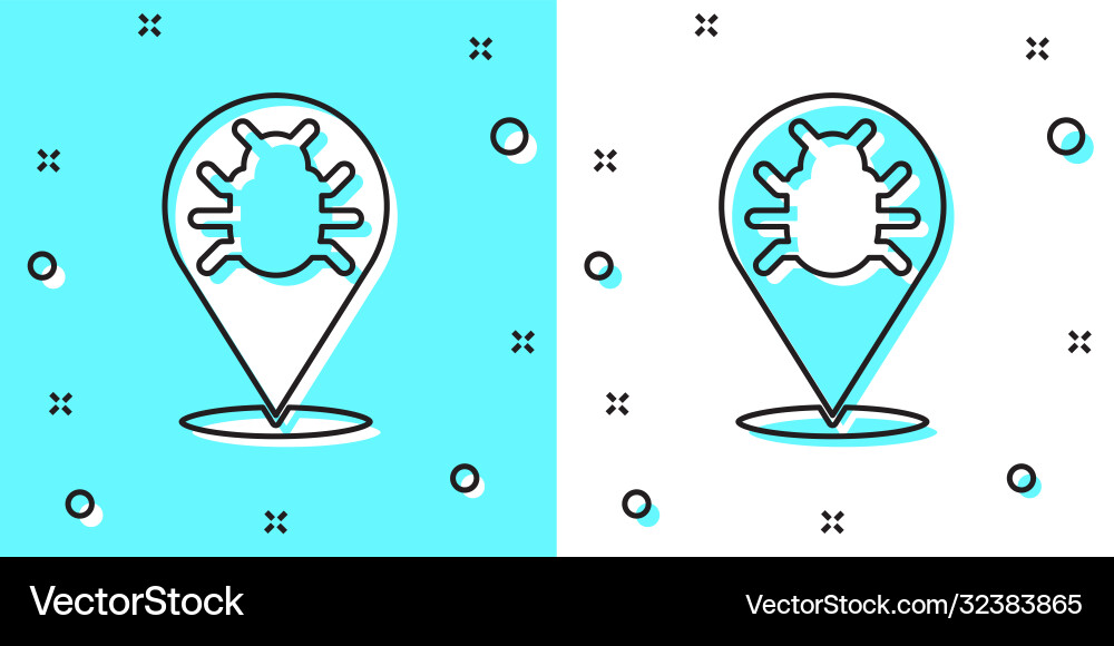 Black line system bug concept icon isolated Black line system bug concept icon isolated vector image