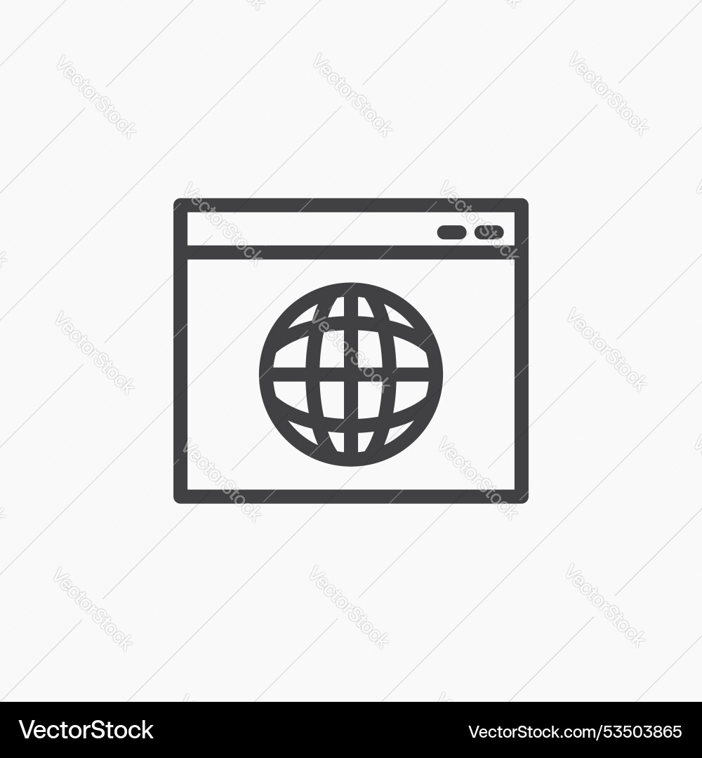 Browserline in thin line black color flat simple Browserline in thin line black color flat simple Vector Image