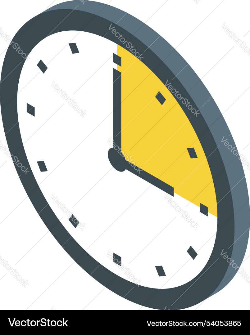 Clock showing time passing isometric icon Clock showing time passing isometric icon vector image