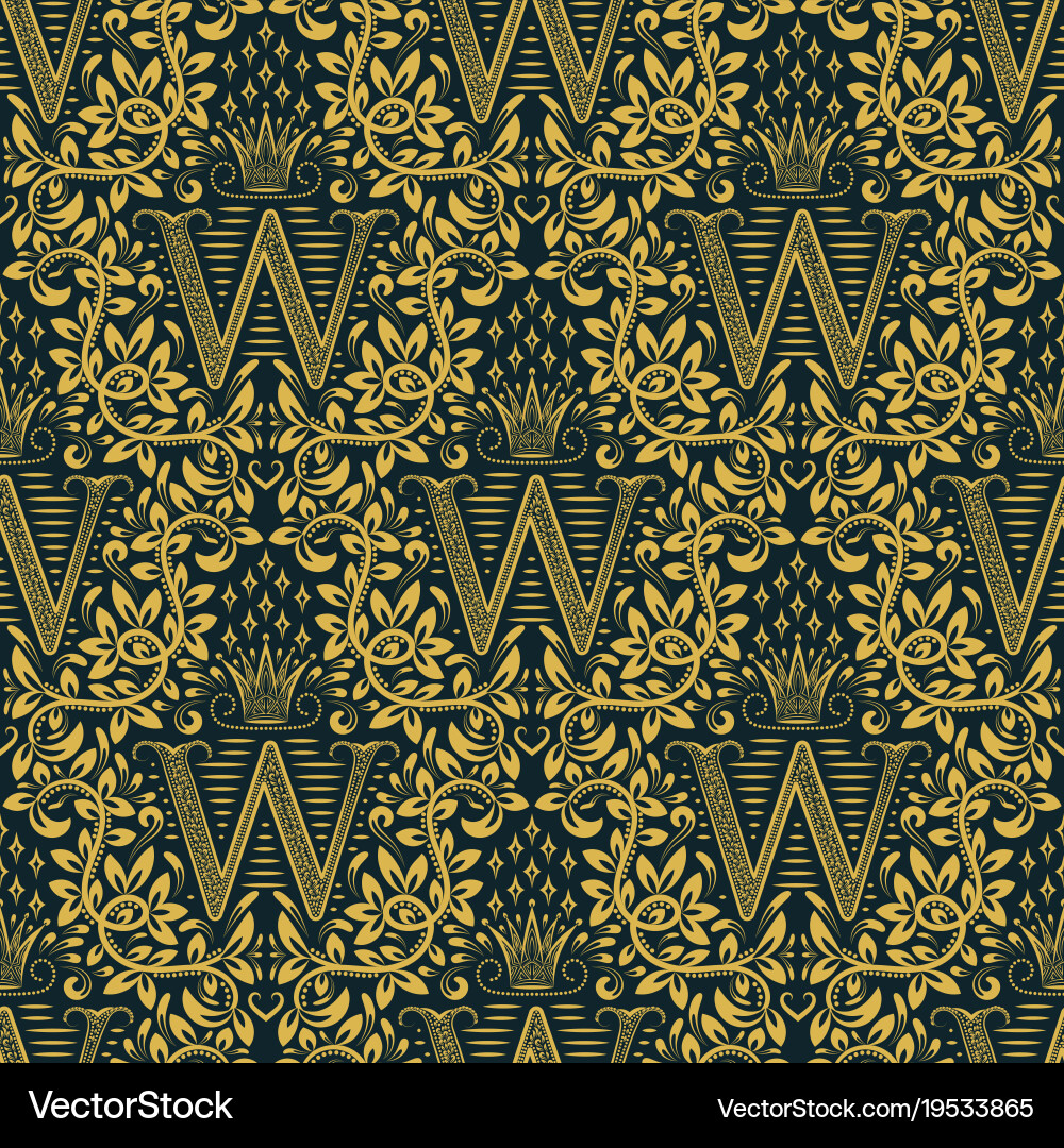 Damask seamless pattern repeating background vector image