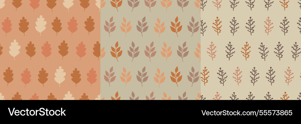 Fall patterns with leaves in set Fall patterns with leaves in set vector image