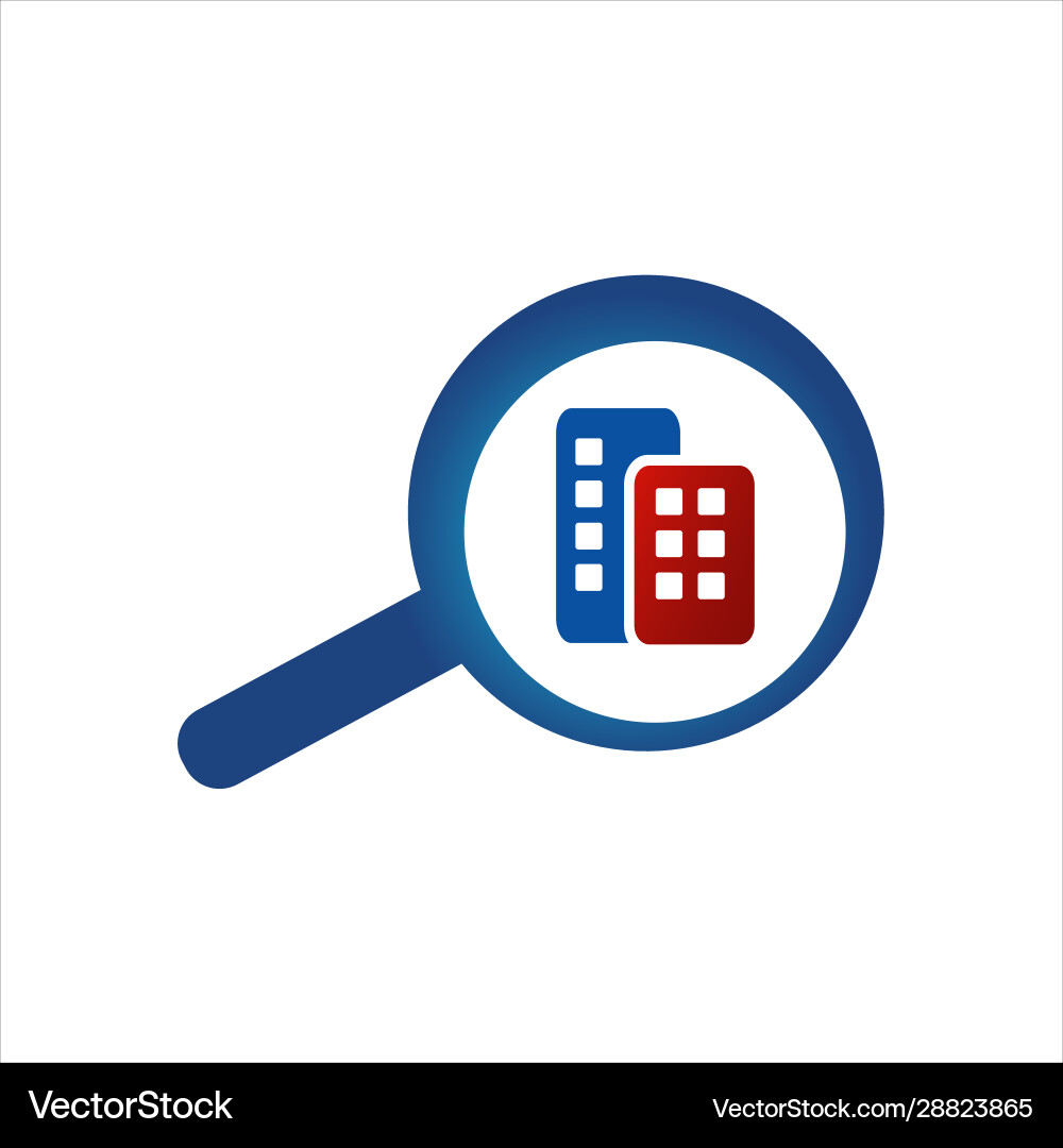 Finding property search logo design guide to find Finding property search logo design guide to find Vector Image