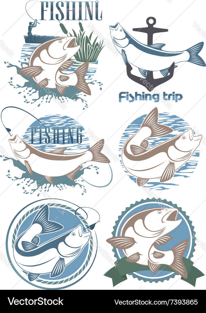 Fischen Icons - Diverse Aquatic Wildlife Vektorbild