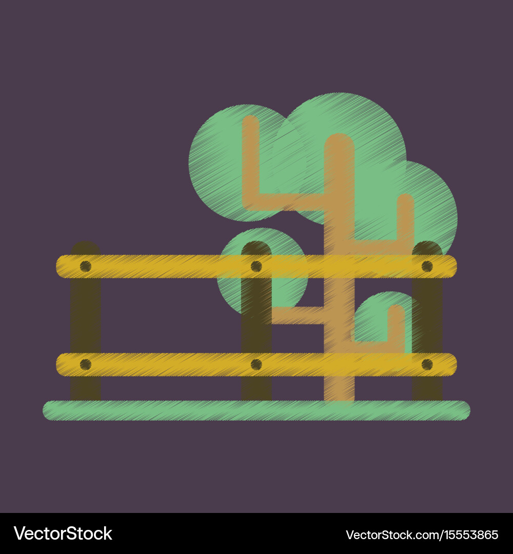 Flat icon in shading style fenced tree Vector Image