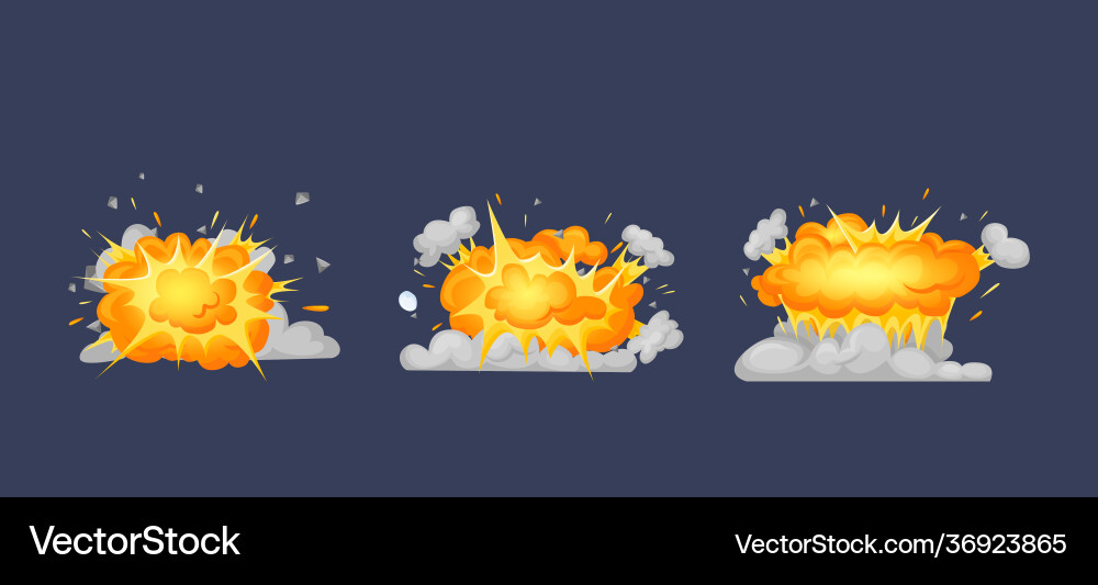 Frame animation with effect burning explosion Frame animation with effect burning explosion vector image