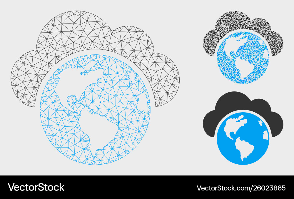 Globe mesh wire frame model and triangle Globe mesh wire frame model and triangle vector image