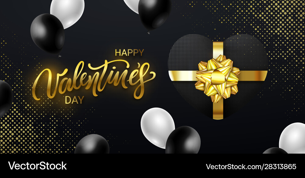 Happy valentine s day banner with a lettering Happy valentine s day banner with a lettering vector image