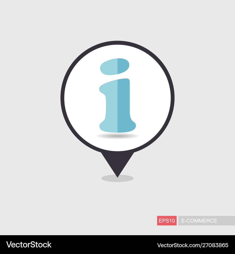Information web pin map icon help faq symbol vector image