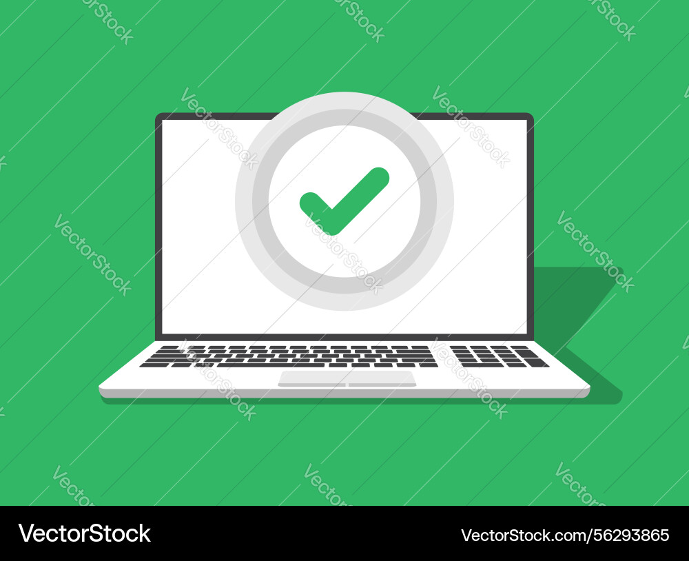 Laptop notification icon in flat style computer Laptop notification icon in flat style computer vector image