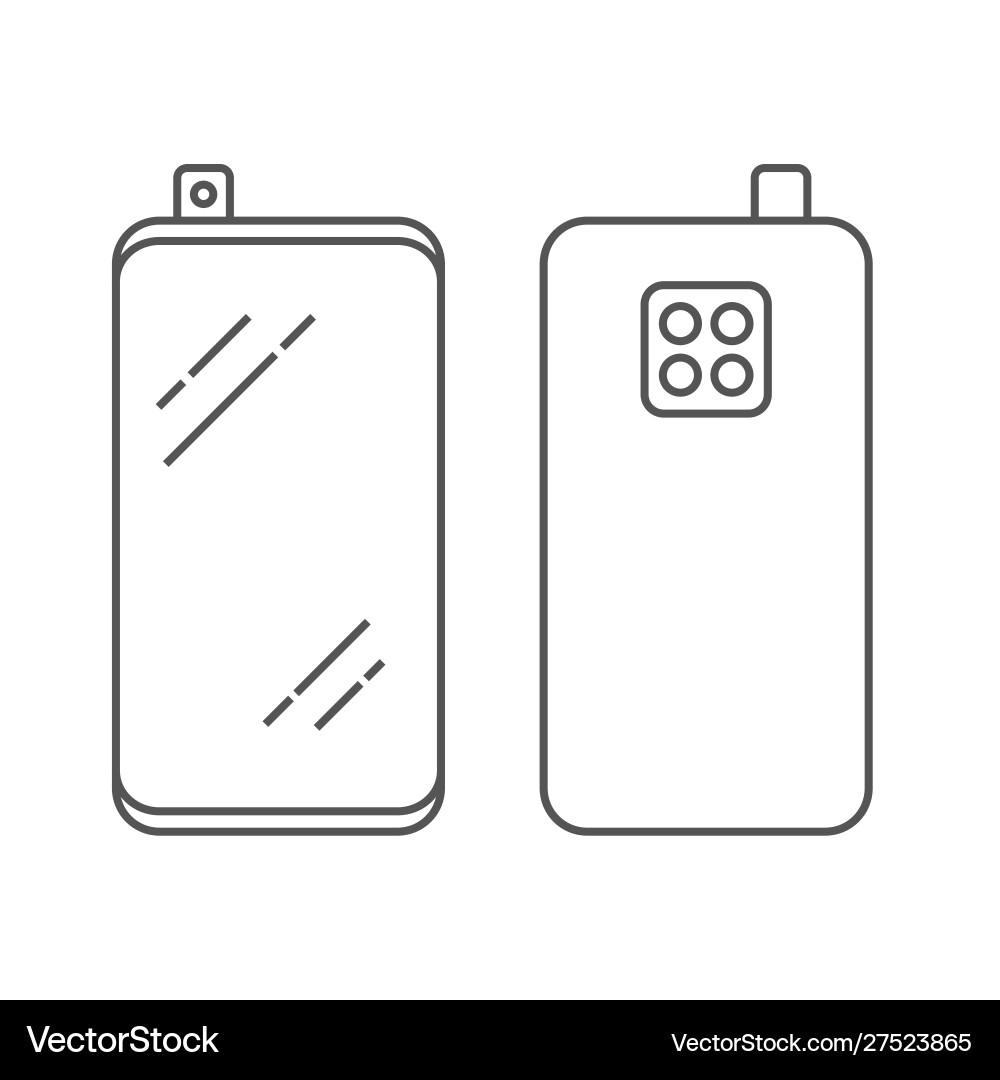 Linear image smartphone with retractable camera Linear image smartphone with retractable camera vector image