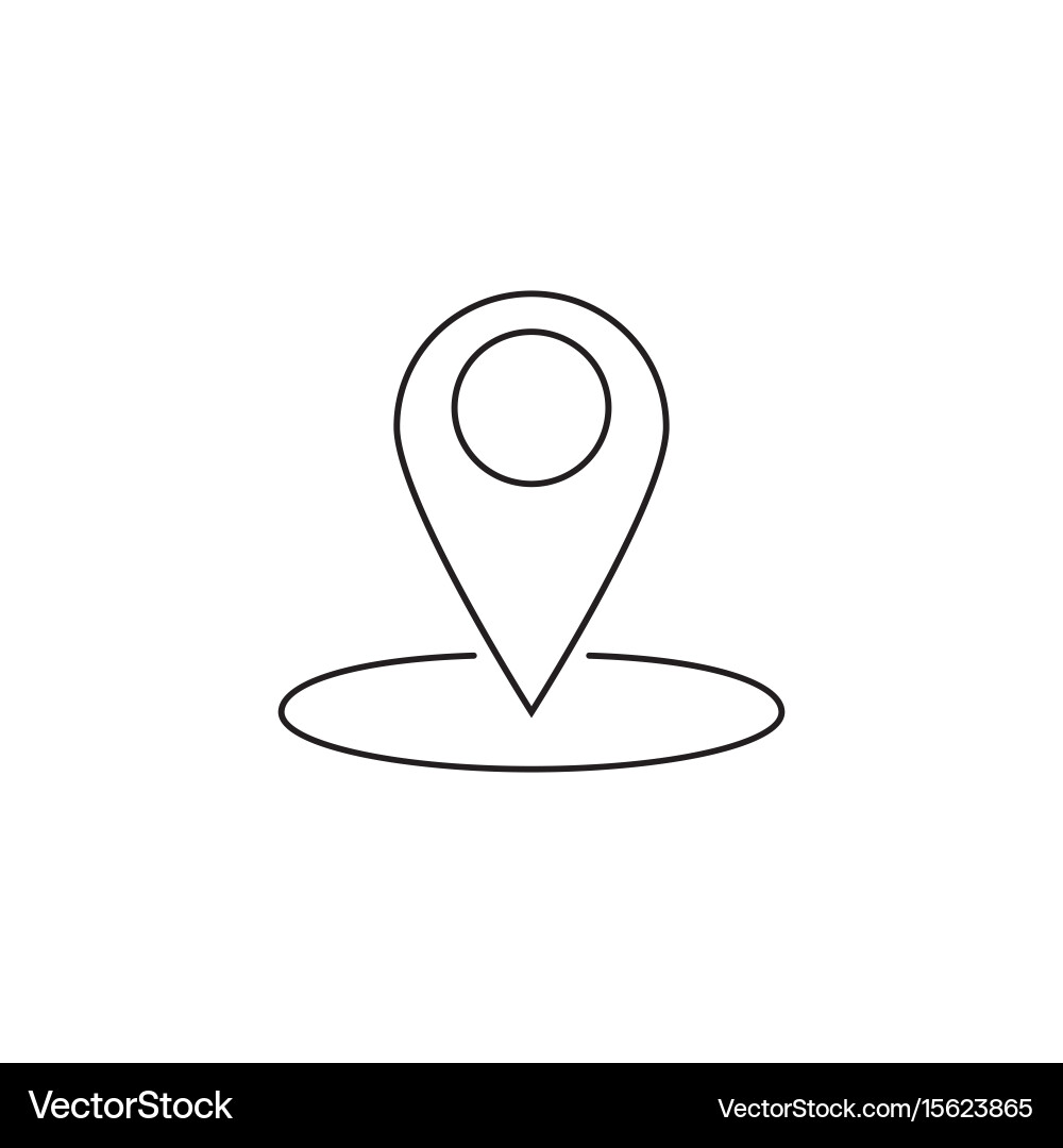 Map pointer line icon outline logo Vector Image