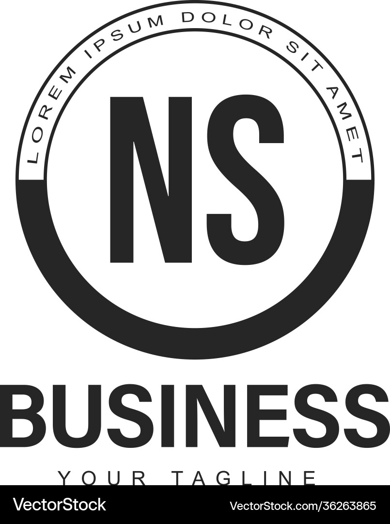 Ns initial a logo design with abstract style Ns initial a logo design with abstract style Vector Image