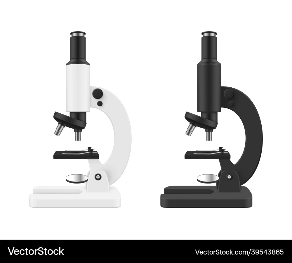 Realistic Lab Microscope Side View vector image