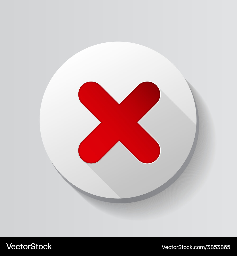 Red Checkmark Button Icon Vector Image