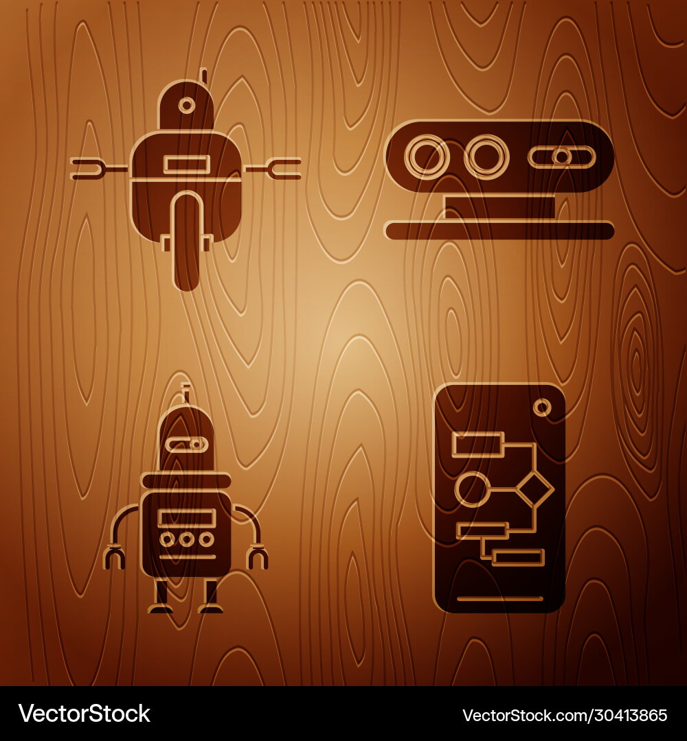 Set algorithm robot and 3d scanning system Set algorithm robot and 3d scanning system vector image