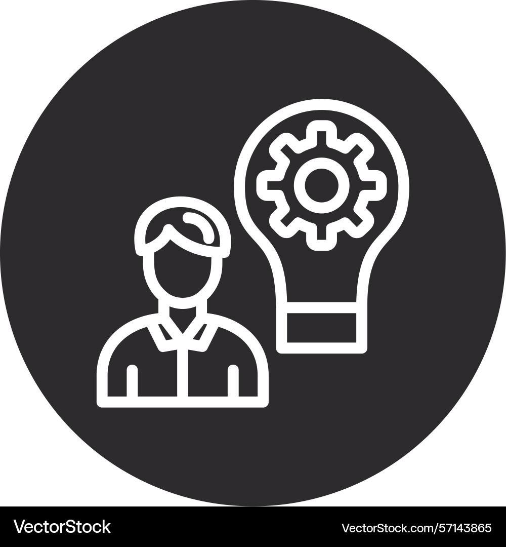 Skill development inverted circle black Vector Image