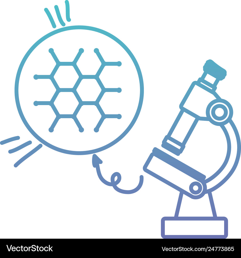 Structure molecular with microscope Vector Image