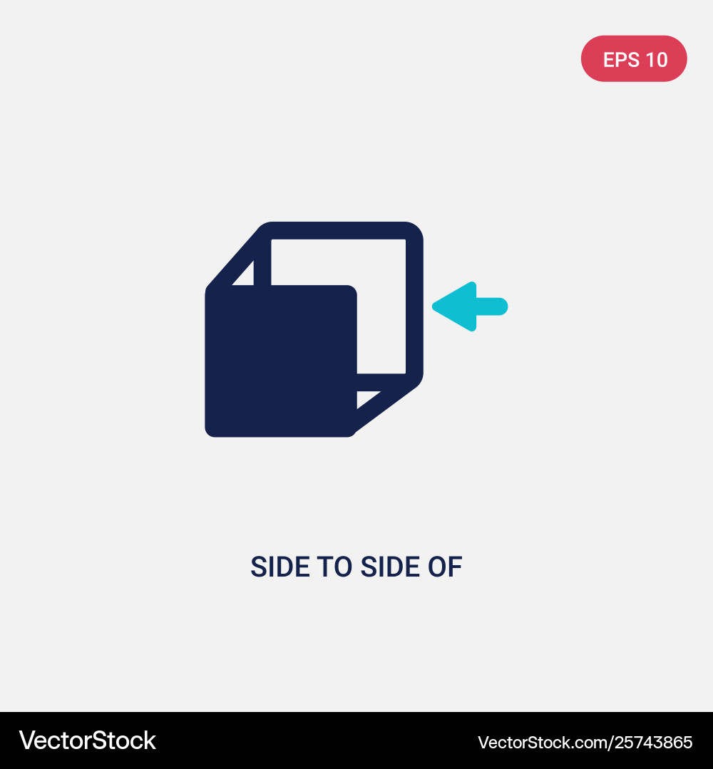 Two color side to a cube icon from vector image