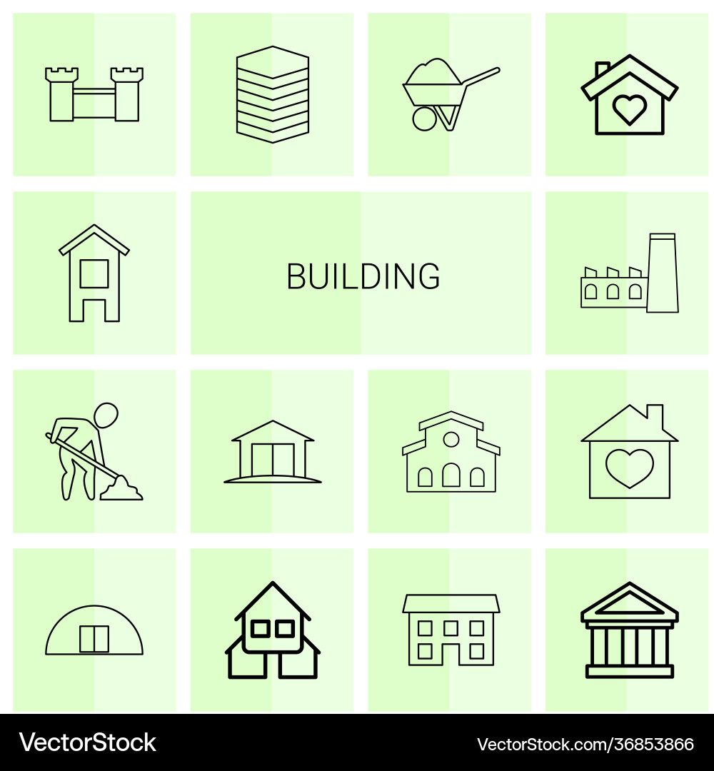 Building icons Vector Image