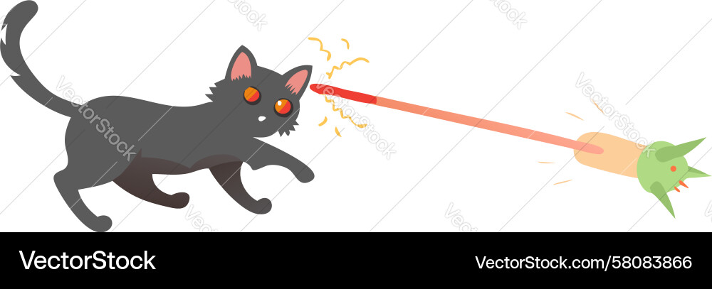 Cat Chasing Laser Pointer Vector Image
