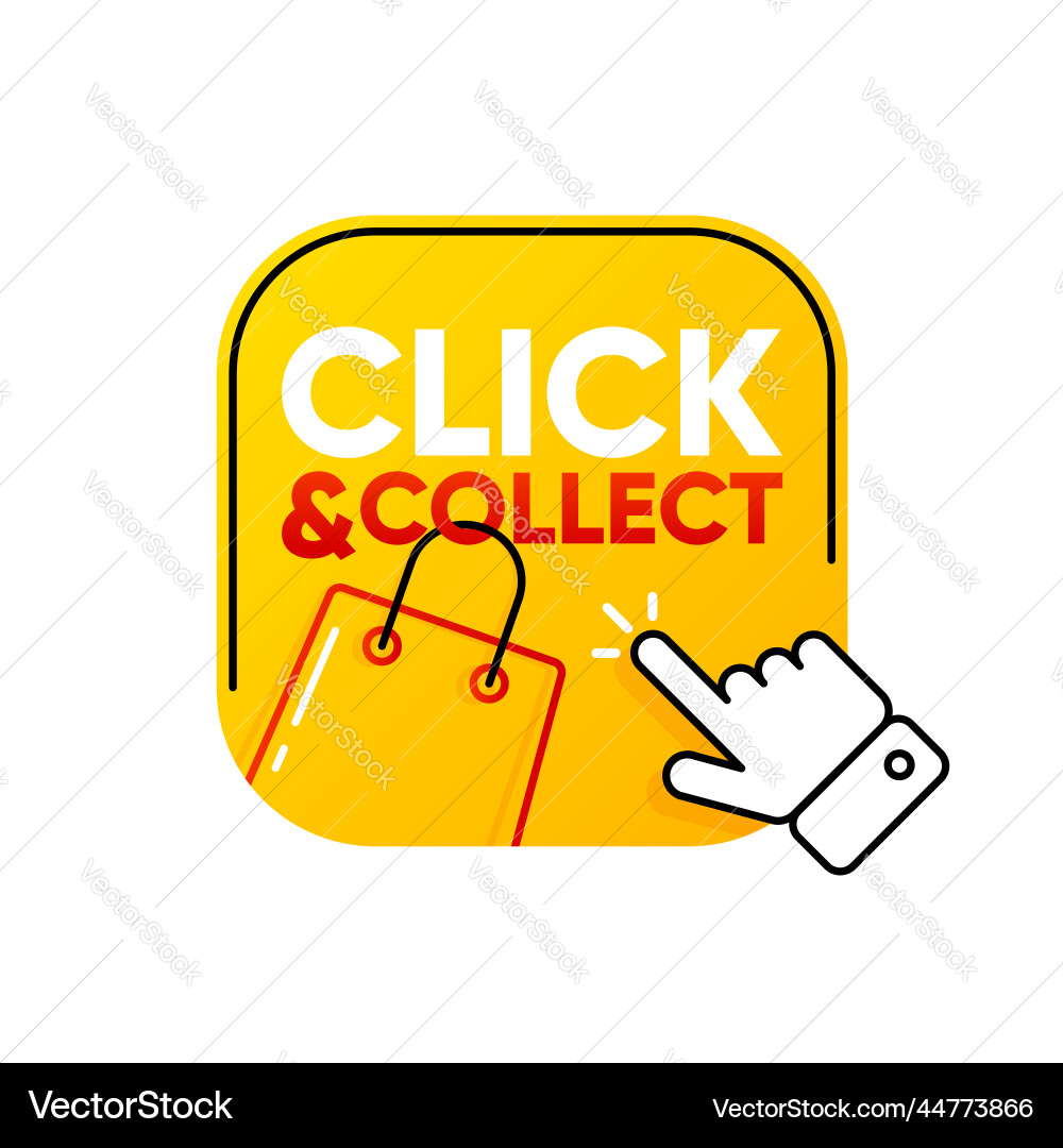 Click and collect with computer mouse pointer vector image