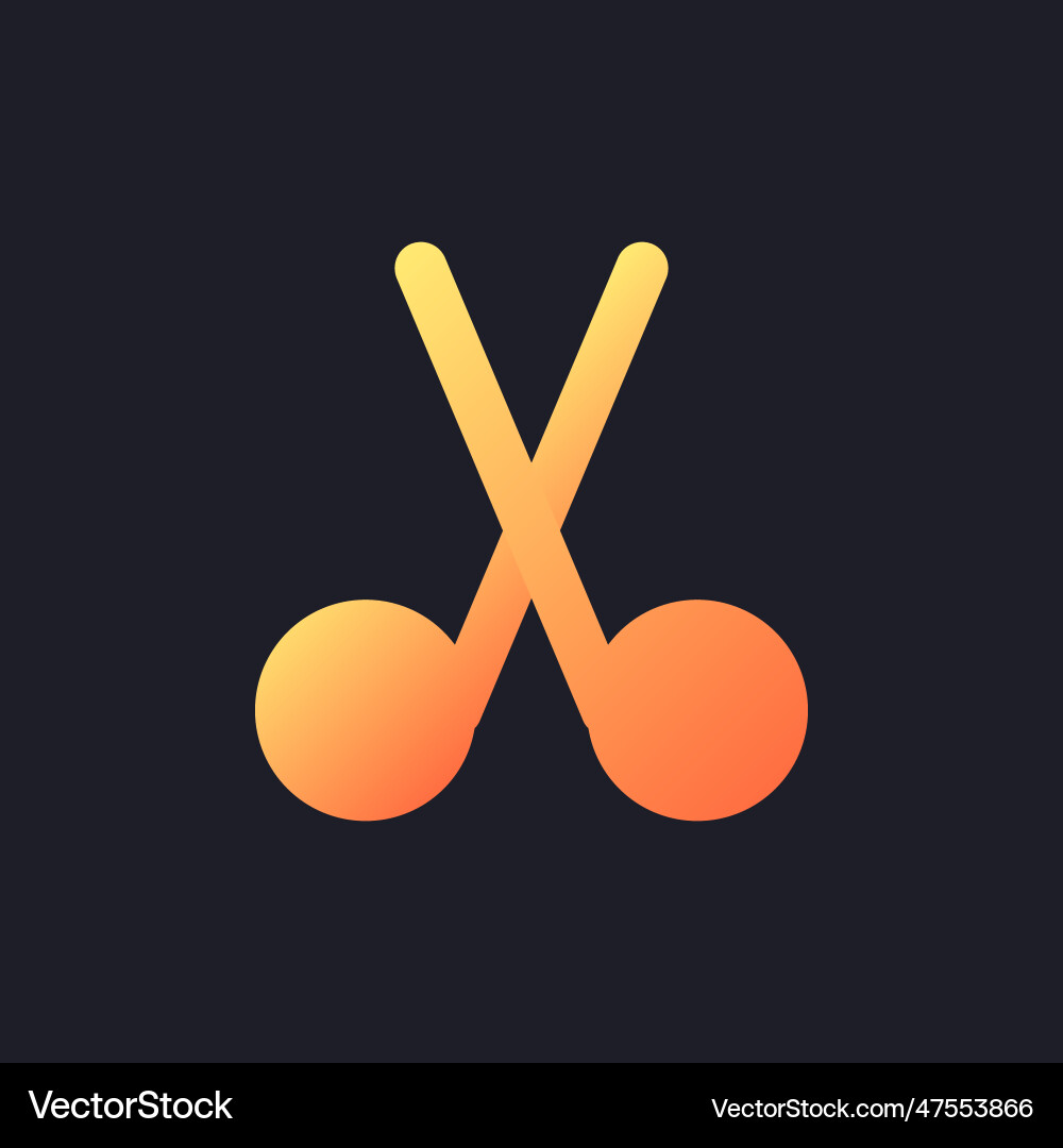 Cut orange solid gradient ui icon for dark theme Cut orange solid gradient ui icon for dark theme vector image