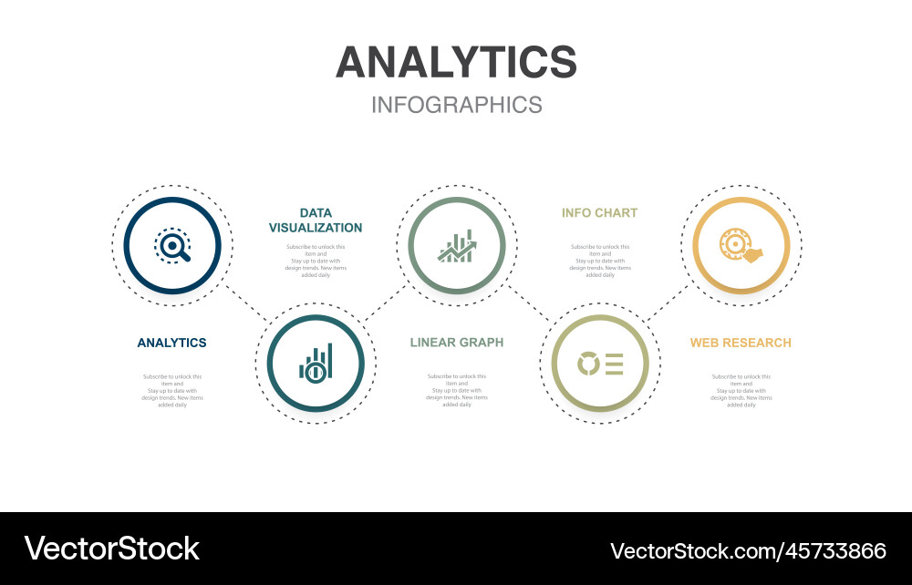 Data Insights: Linear Graph Charts vector image
