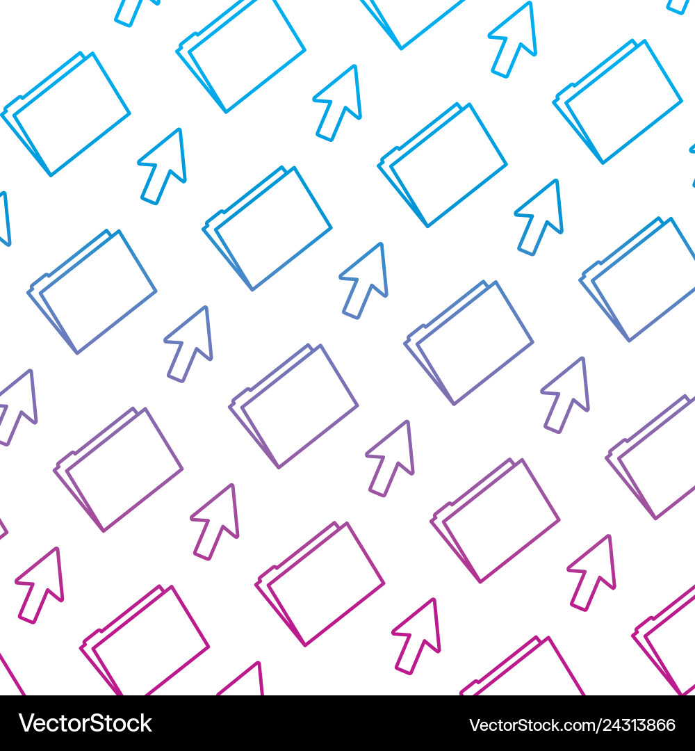 Degraded line folder file with arrow cursor Vector Image