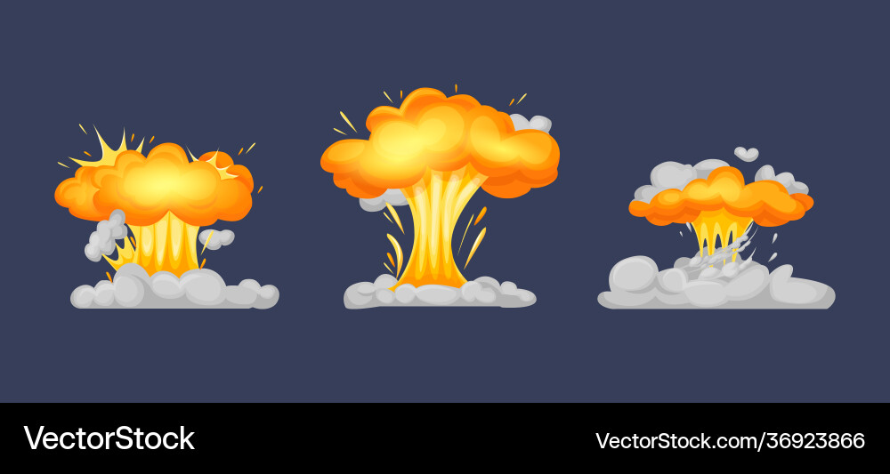 Frame animation with effect burning explosion Frame animation with effect burning explosion vector image
