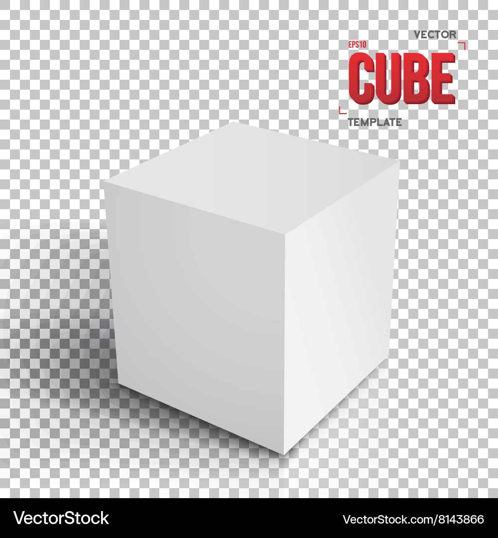 Grey Cube Template - 3D Model vector image