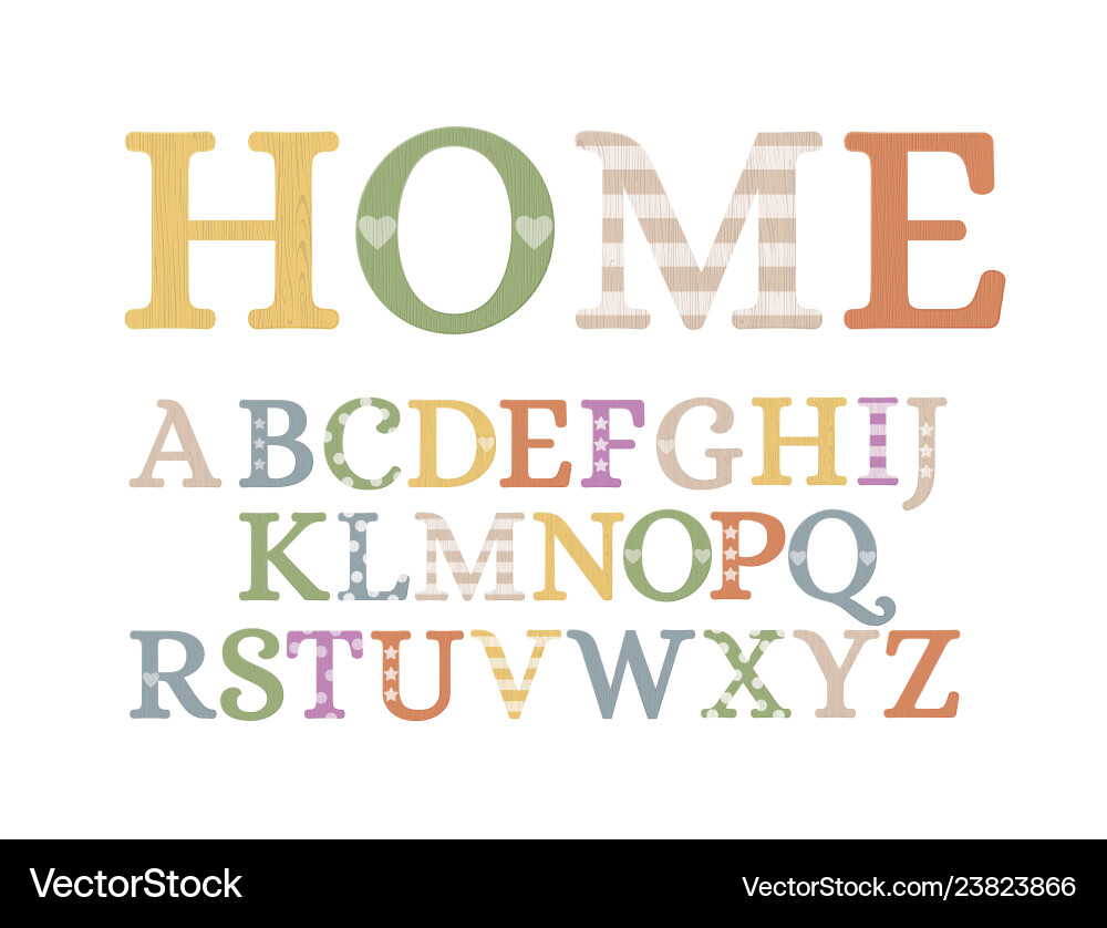 Handmade Plywood Letters - Rustic Wood Sign Vector Image