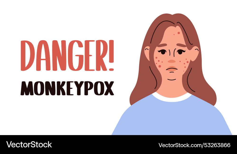 Infected woman from monkey pox web banner Vector Image