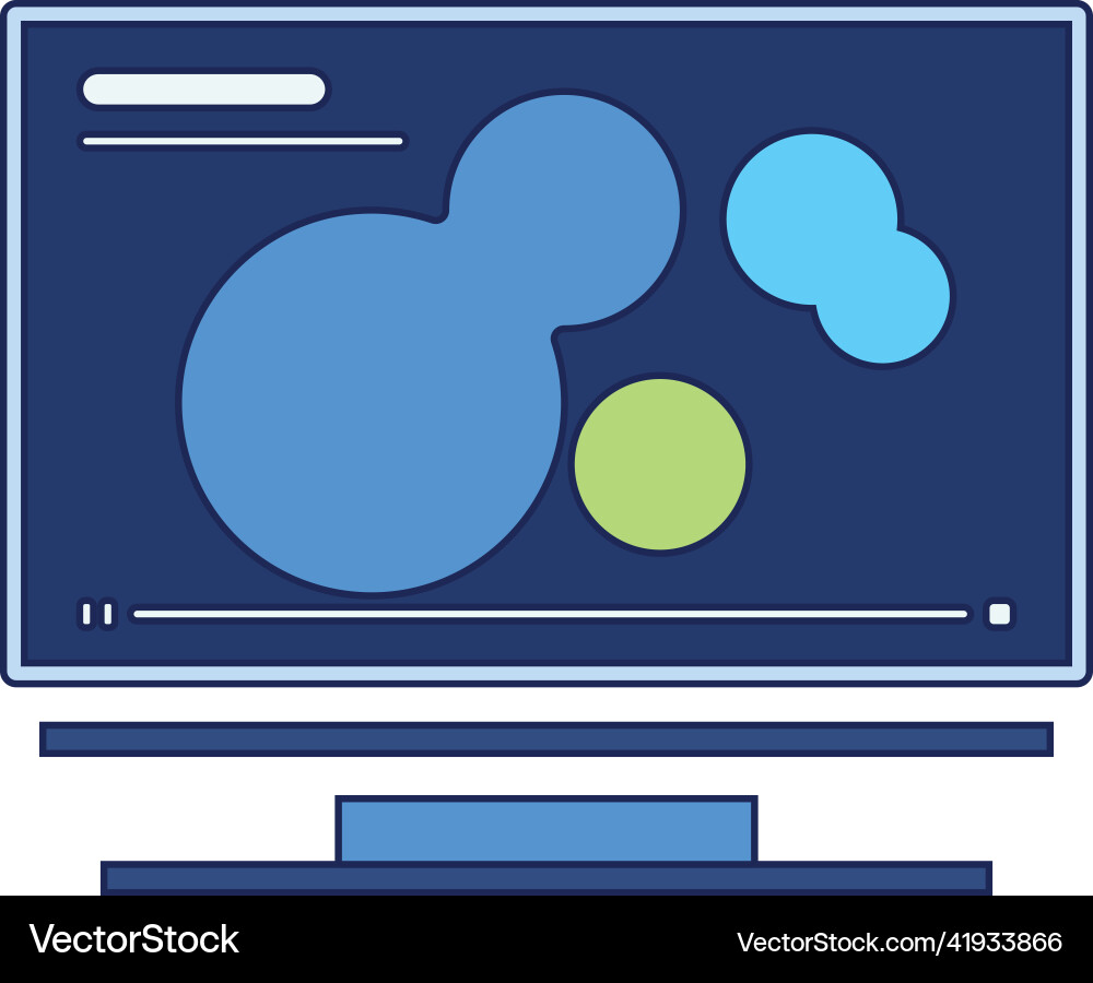 Isolierter Computermonitor mit Videoplayer-App Isolierter Computermonitor mit Videoplayer-App vektorbild