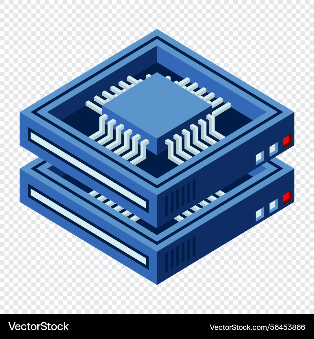Isometric futuristic server database Isometric futuristic server database vector image
