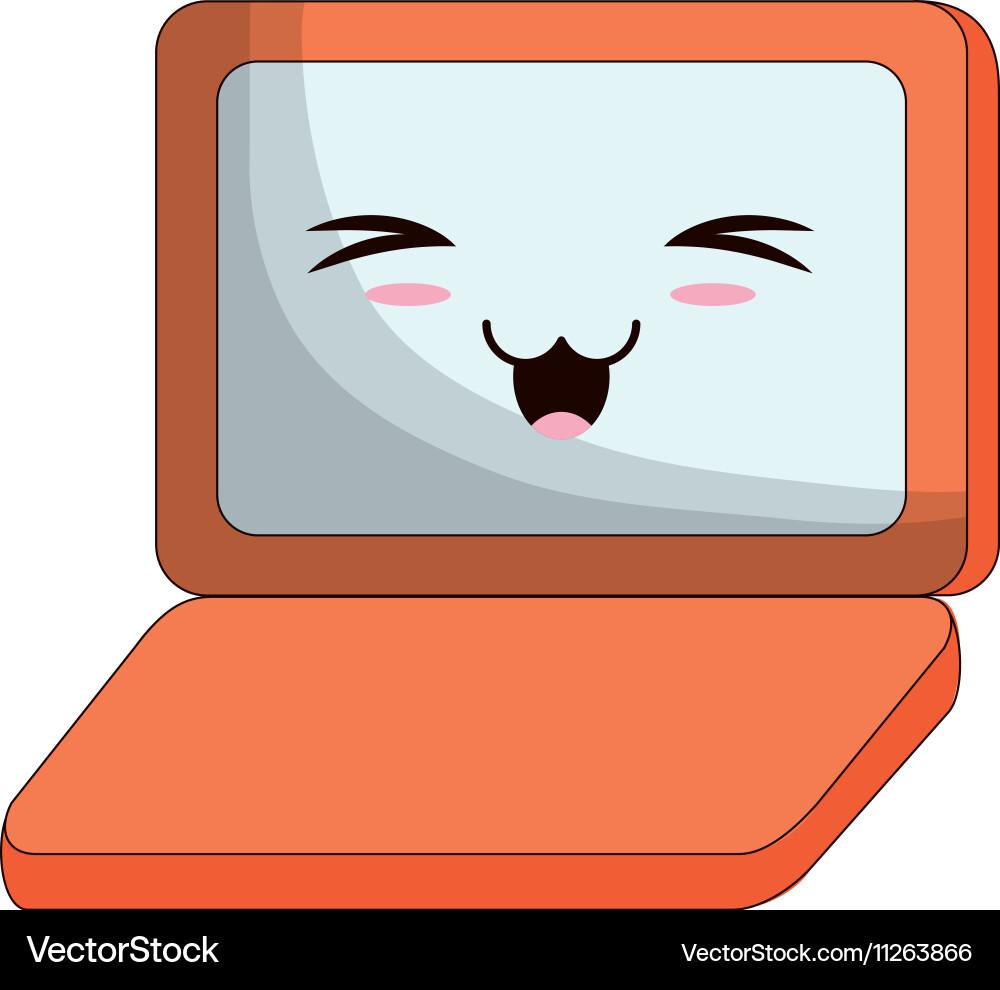 Laptop computer portable device isolated icon vector image