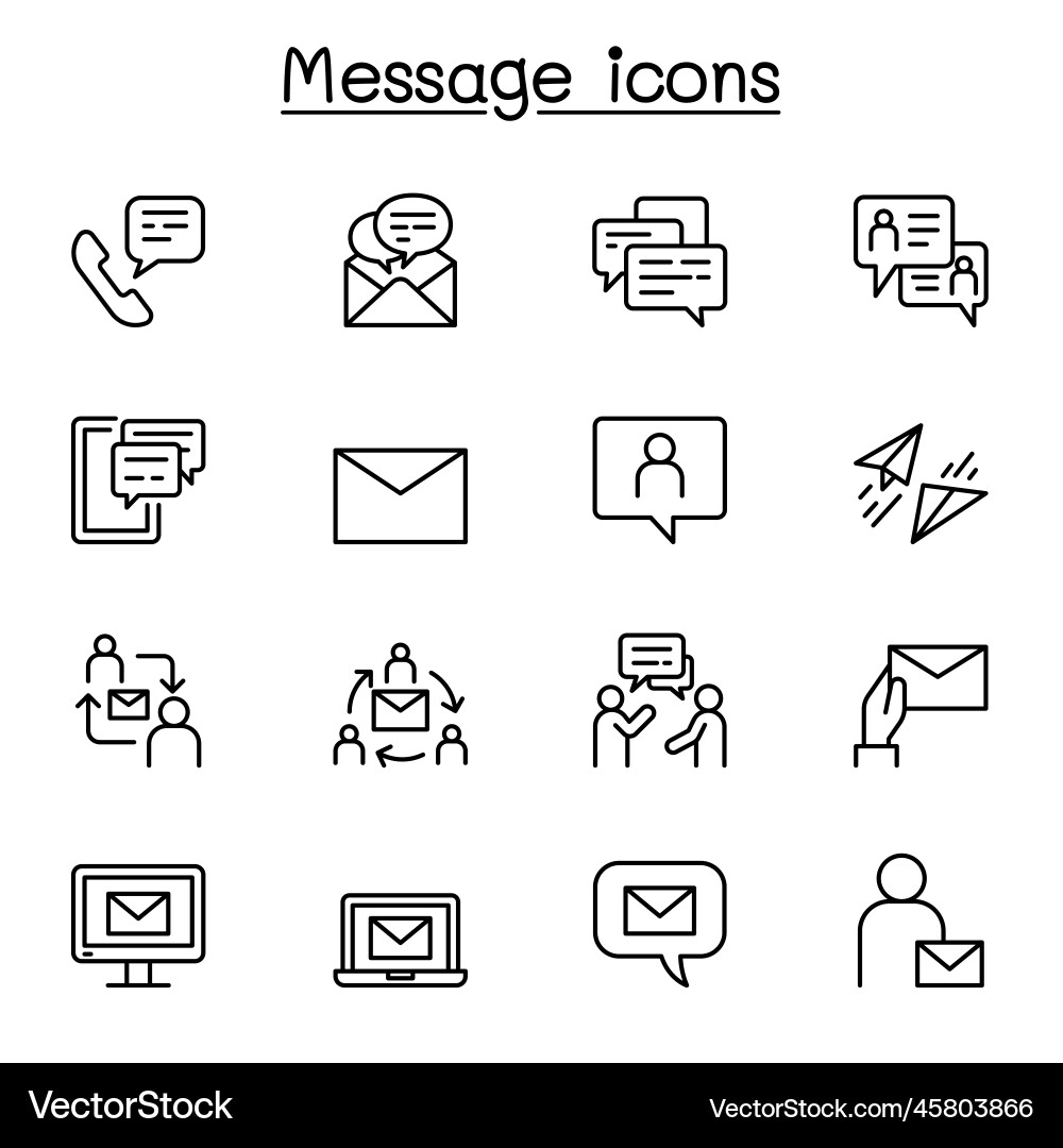 Message contact and communication icon set Message contact and communication icon set vector image