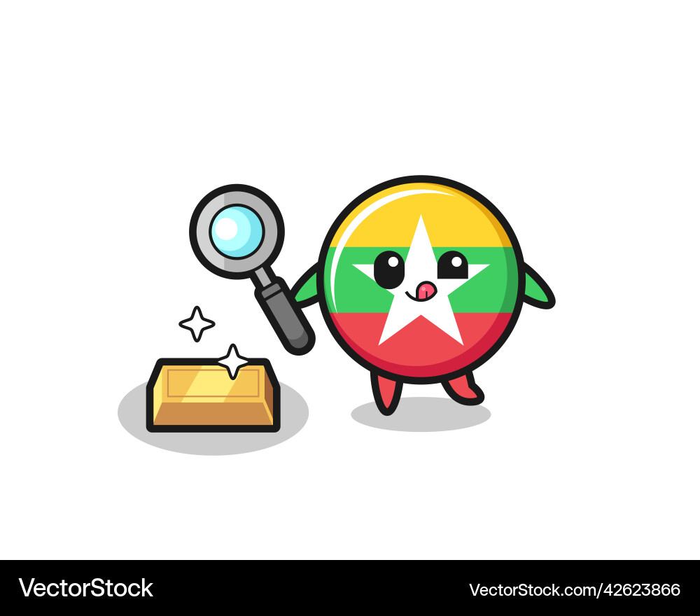 Myanmar flag character is checking Myanmar flag character is checking Vector Image