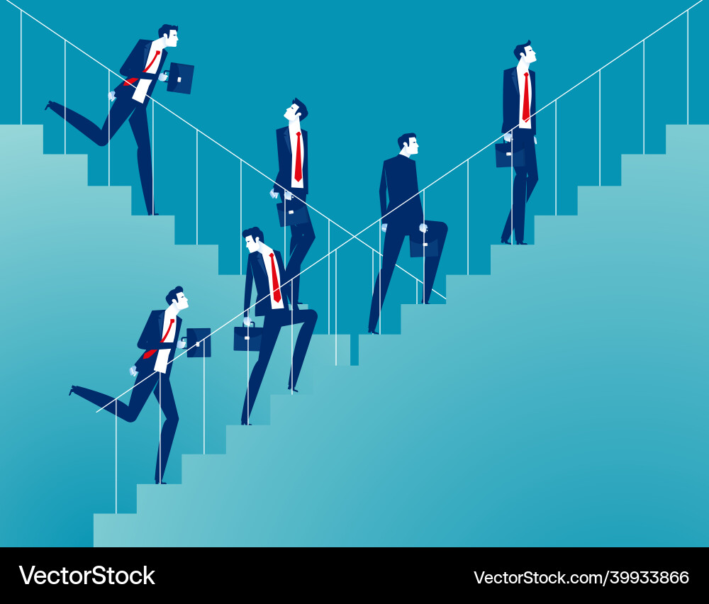 People up and down the stairs economic cycle People up and down the stairs economic cycle vector image