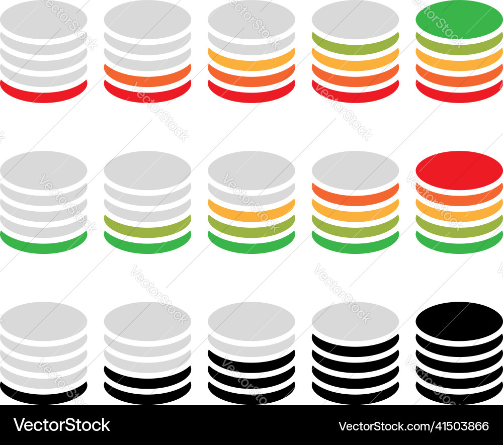 Progress bar steps phases level indicator Progress bar steps phases level indicator vector image