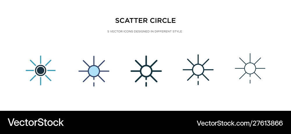 Scatter circle icon in different style two Scatter circle icon in different style two vector image