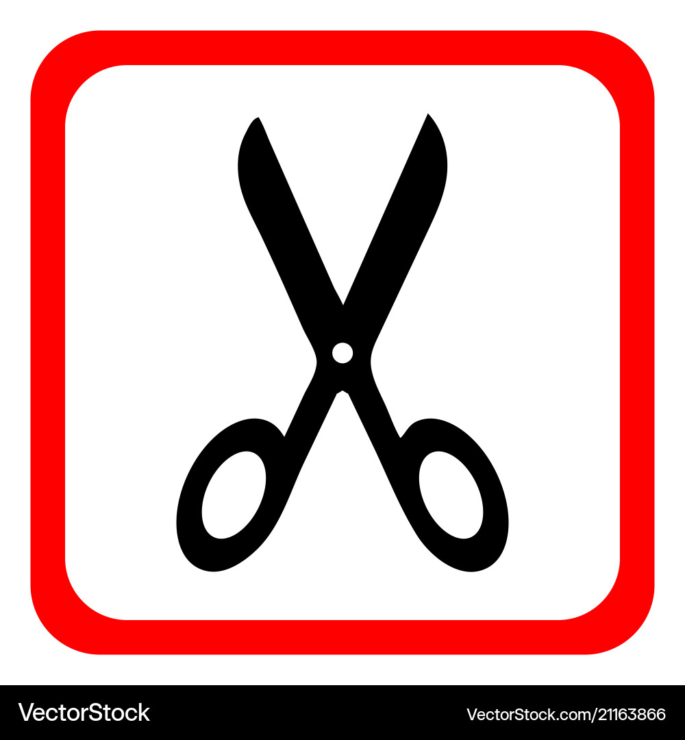 Scissors red modern design web icon Vector Image