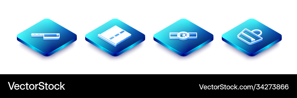 Set isometric line meat chopper server data web Set isometric line meat chopper server data web vector image