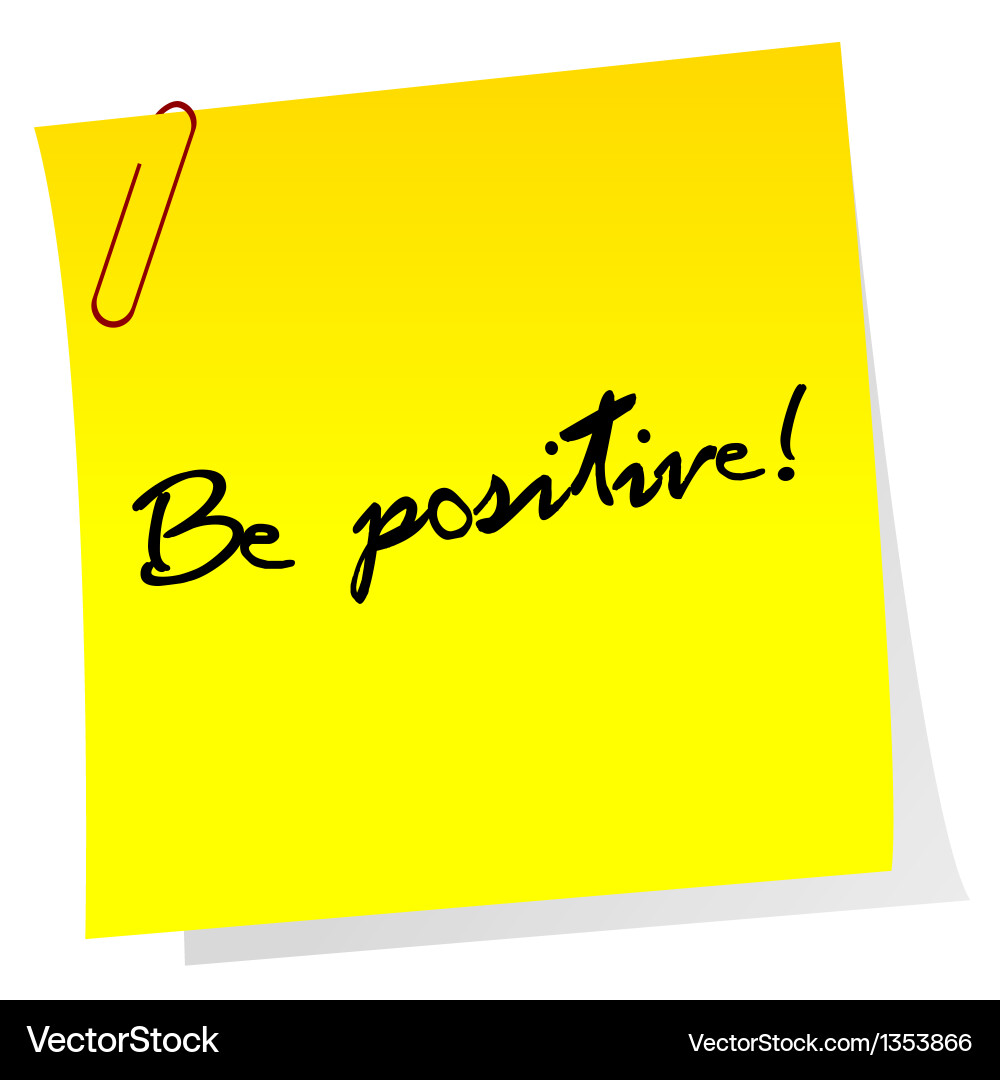Sheet of paper with optimistic message vector image