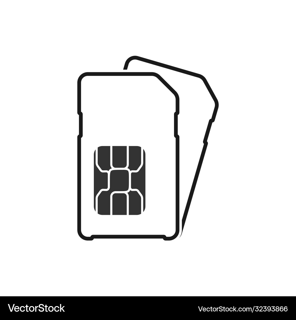 Sim card simple for websites and apps empty Sim card simple for websites and apps empty vector image