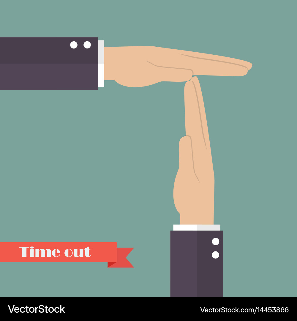 Timeout Signal Gesture Vector Image