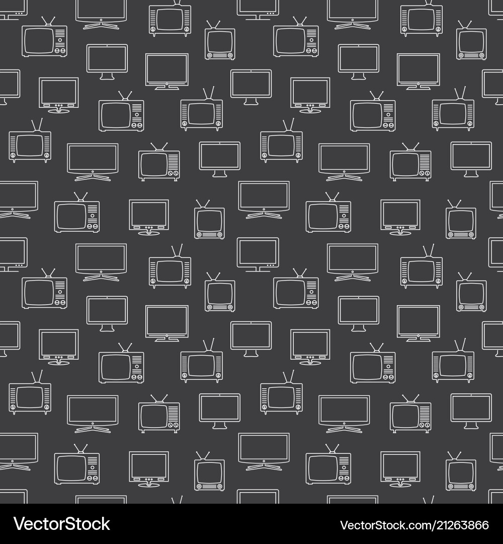 Tv icon in line style seamless pattern background Tv icon in line style seamless pattern background vector image